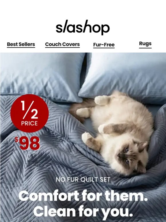 No Fur Quilt Set Is Now 1/2 Price