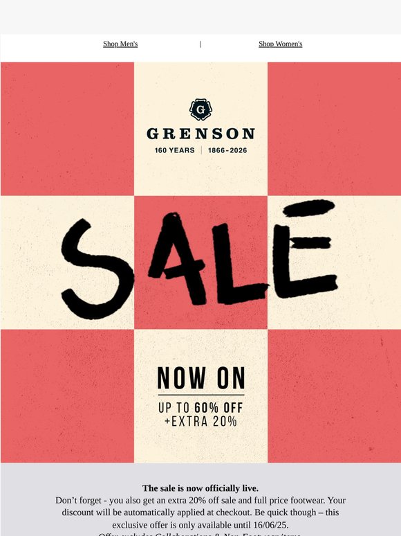 Sale Now On. Save up to 60% + Limited Extra 20% Off Sitewide.