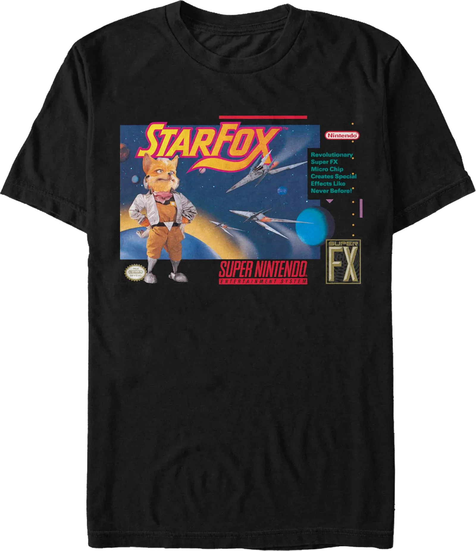 Super Nintendo Box Art Star Fox T-Shirt