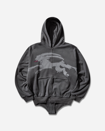 Sprayed Goat Hoodie Romper Black
