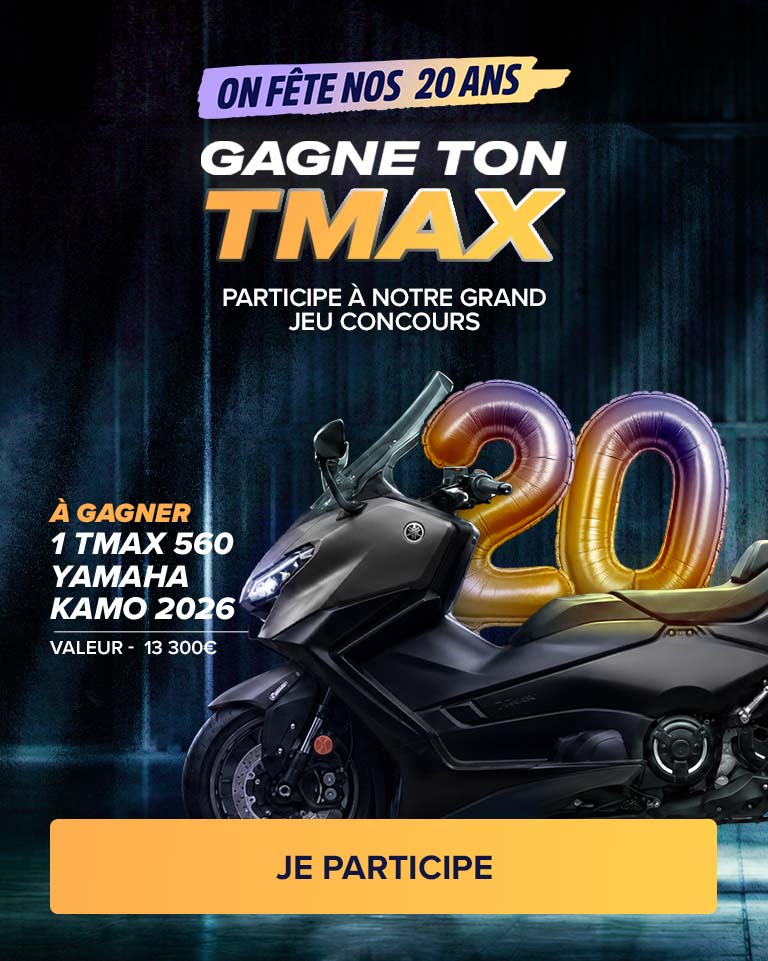 Pour les 20 ans de Fitadium, tente de gagner ton TMAX 560 YAMAHA KAMO 2026 !