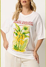 YOURS Curve White Banana Graphic Boxy T-Shirt