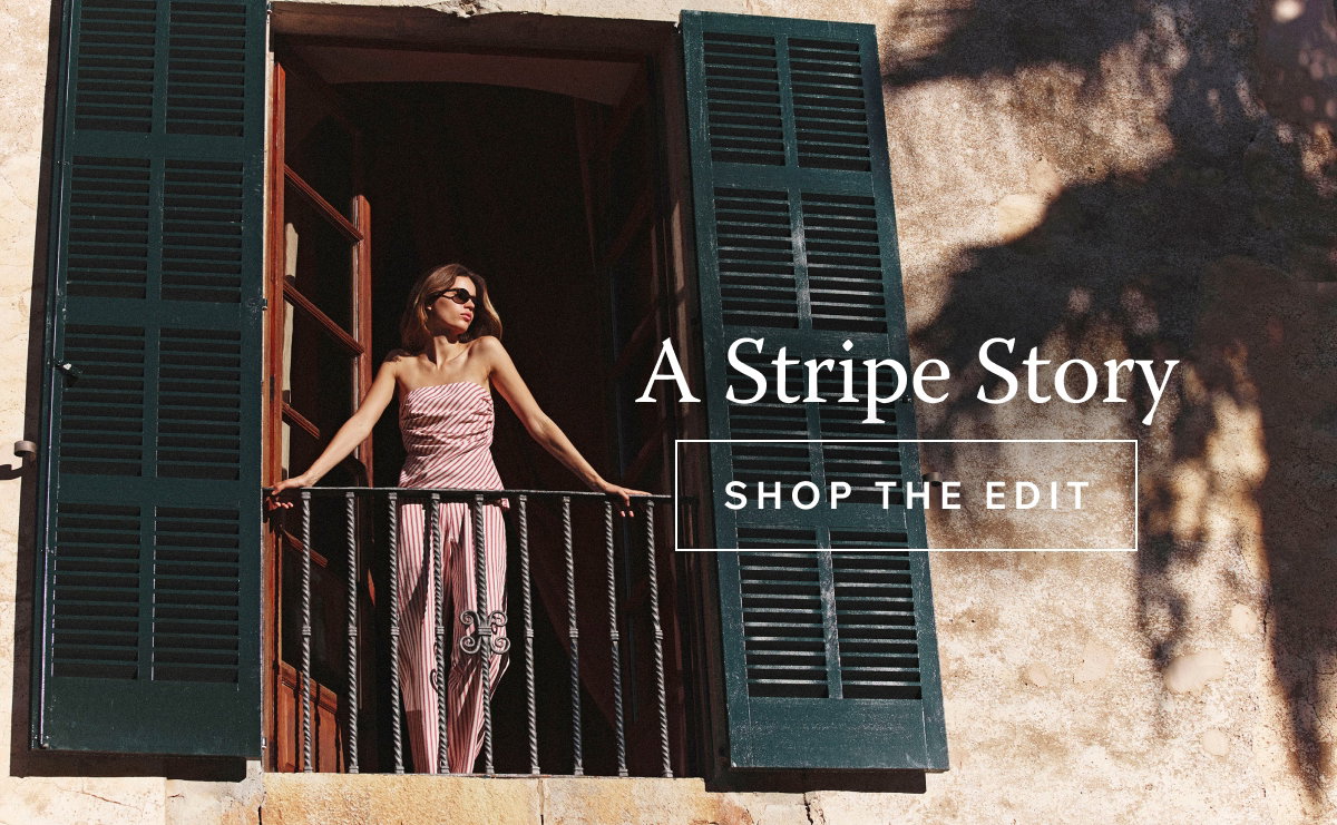 Nora Top Pascale Pant Red Clay Stripe. Explore A Stripe Story for Summer Lineup.