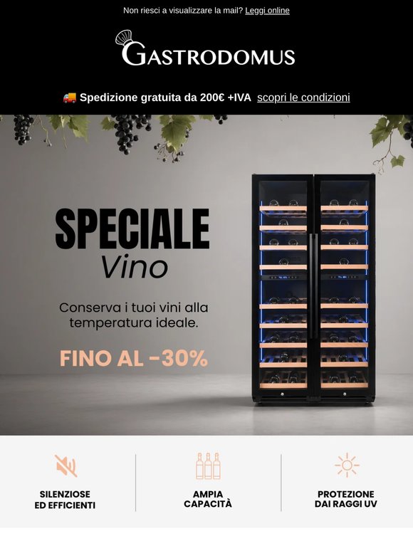 Speciale vino: cantinette fino al -30% 🍷