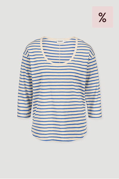 Light Slub Streifen Longsleeve Relaxed aus reiner Bio-Baumwolle