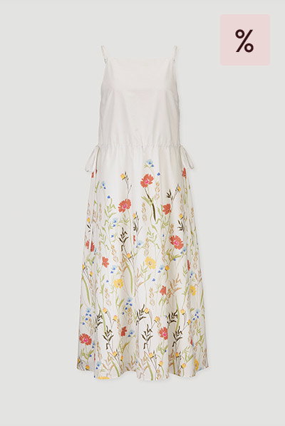Kleid A-Linie Midi aus reiner Bio-Baumwolle