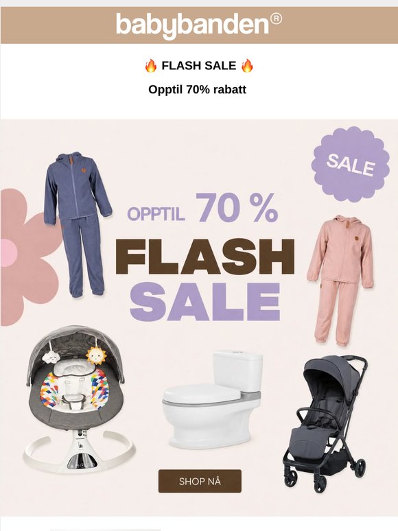Flash salg - opptil 70% rabatt 🔥