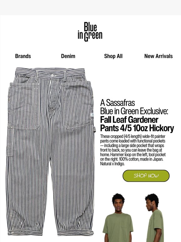 The Fall Leaf Gardener Pant 4/5 10oz Hickory