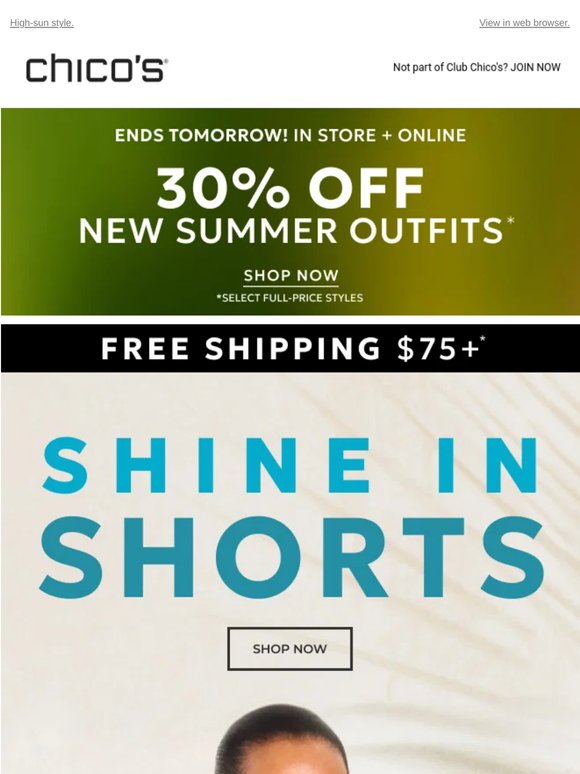 Shorts season is here + 30% Off Ends Tomorrow