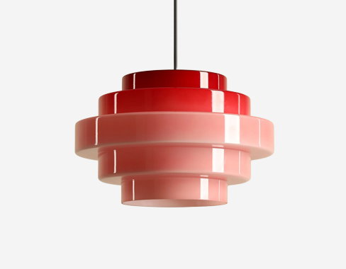 ALDEX Lámpara colgante Filo, roja, Ø 28 cm, cristal