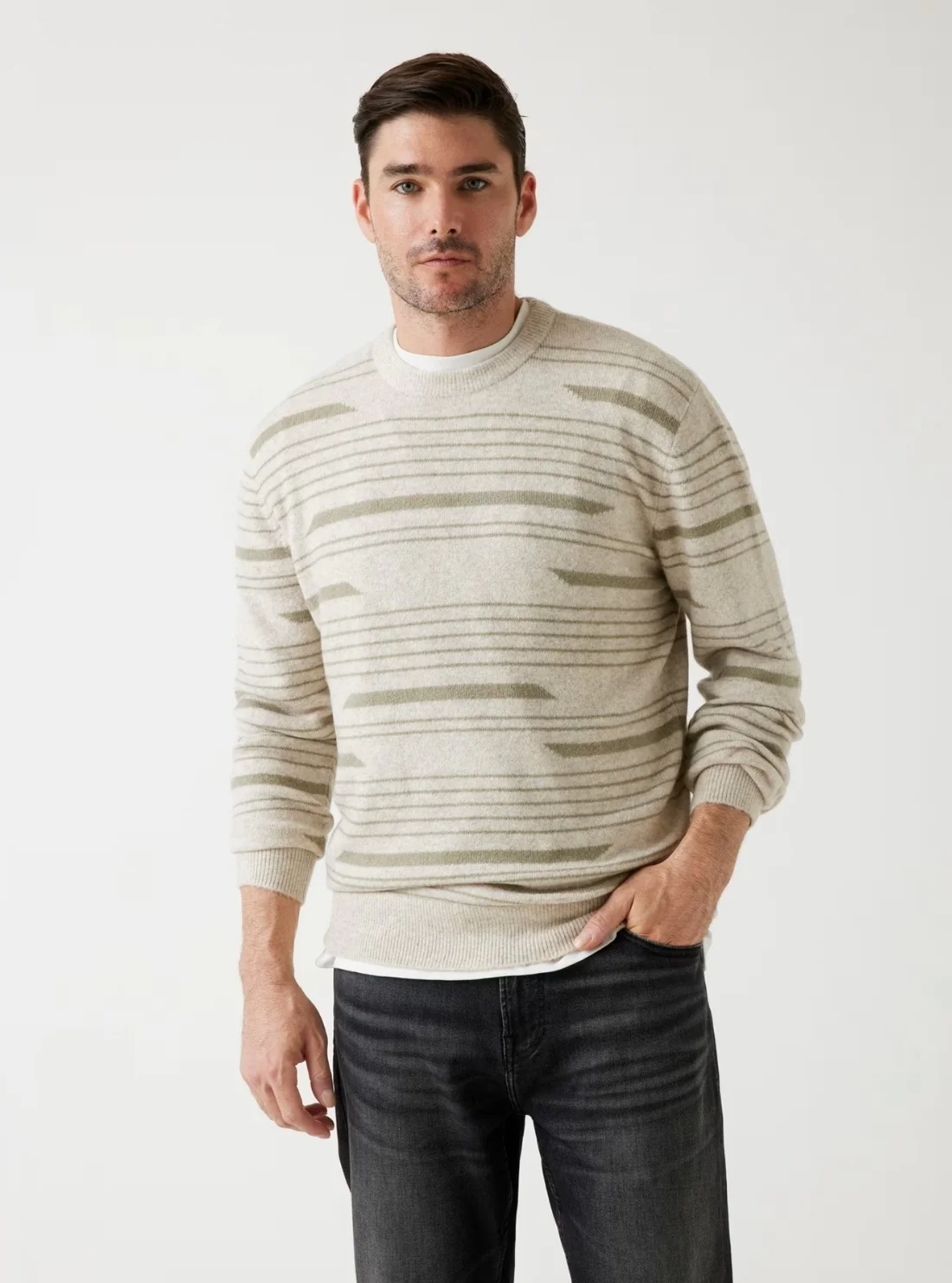 Image of Off-White Stripes Jordan Wool-Blend Sweater