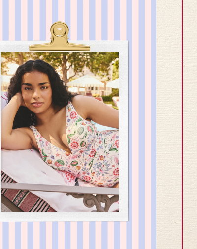 Cath Kidston Ecru Flamingo Print Plunge Swimsuit