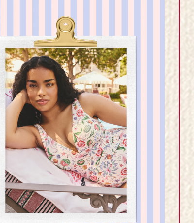 Cath Kidston Ecru Flamingo Print Plunge Swimsuit