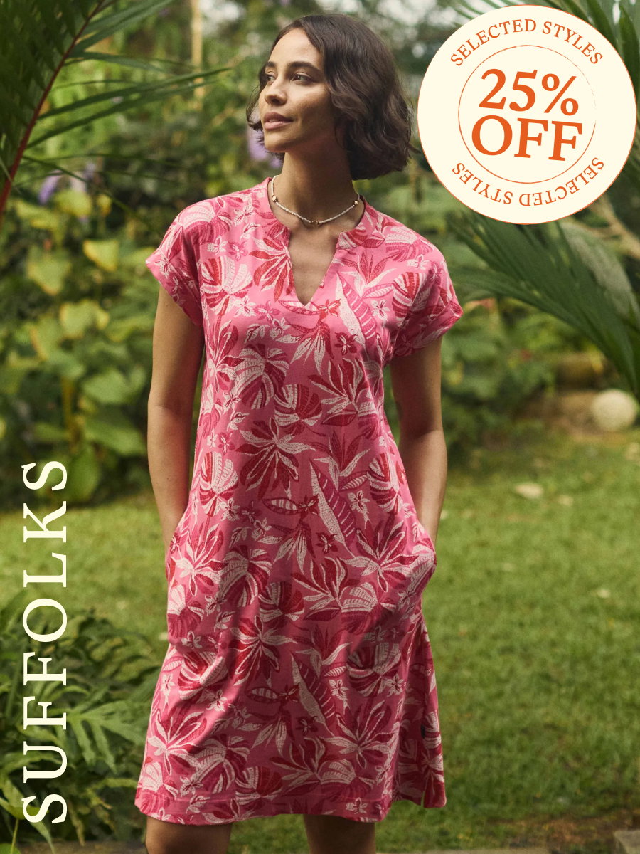 Suffolks Printed Jersey Dress Hot Pink