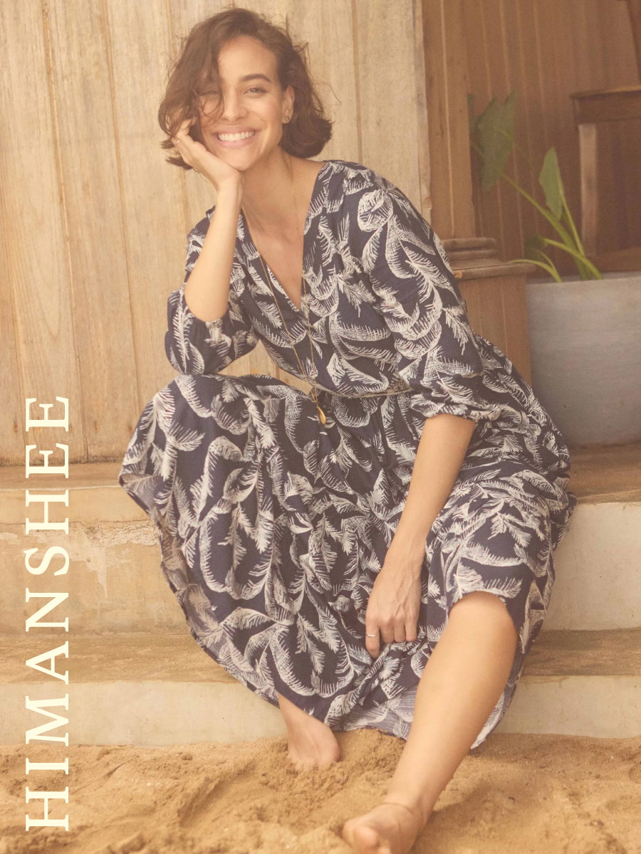 Himanshee Printed Viscose Maxi Dress Ink