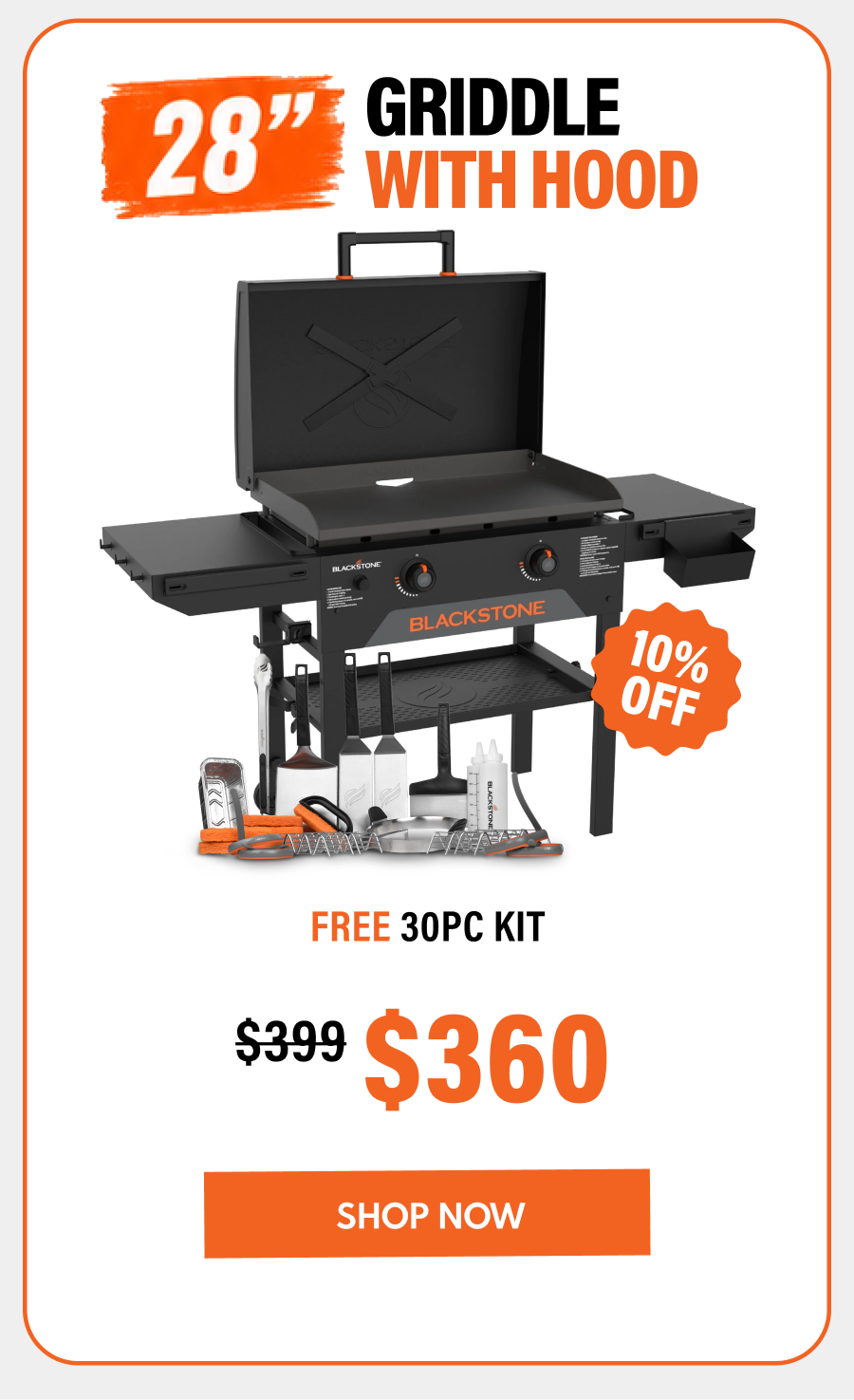 28" Griddle With Hood