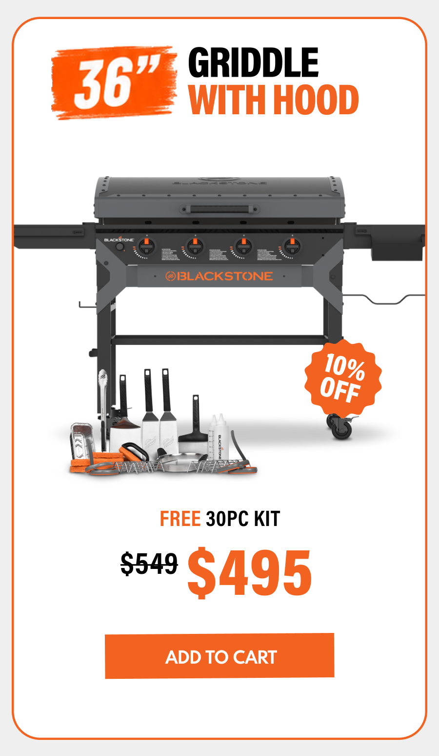 36” Griddle With Hood
