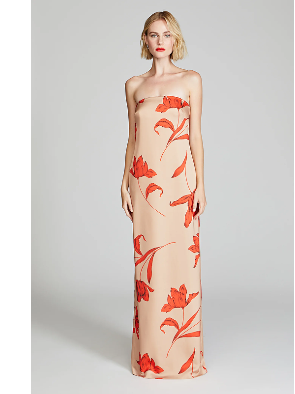 Manuela Strapless Printed Gown