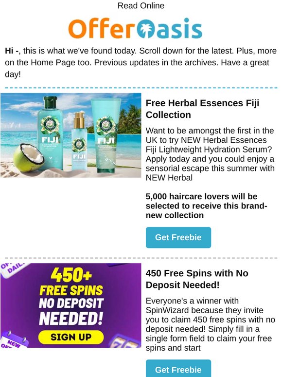 Free Pasta Hamper, Beyerdynamic Headphones, Herbal Essences Fiji Collection