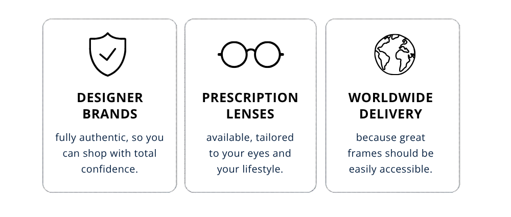 Designer brands, prescription lenses, worldwide delivery