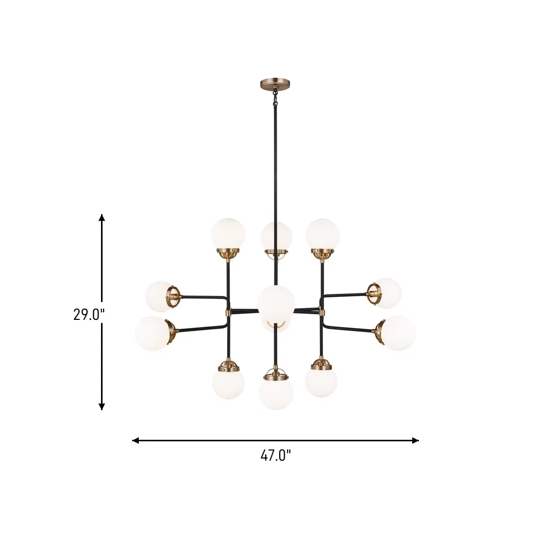 Newport 12 - Light Sputnik Modern Linear Chandelier