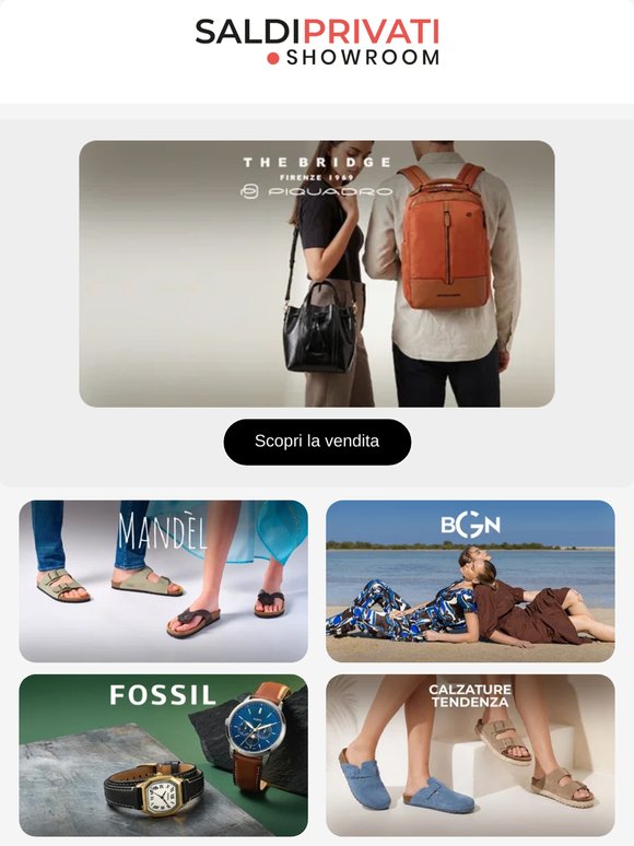 Ciao —: PIQUADRO, TOGNANA, MANDEL e 17 nuove vendite oggi online