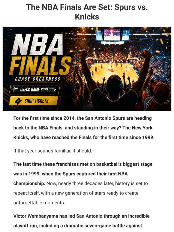 The NBA Finals Are Set: Spurs vs. Knicks