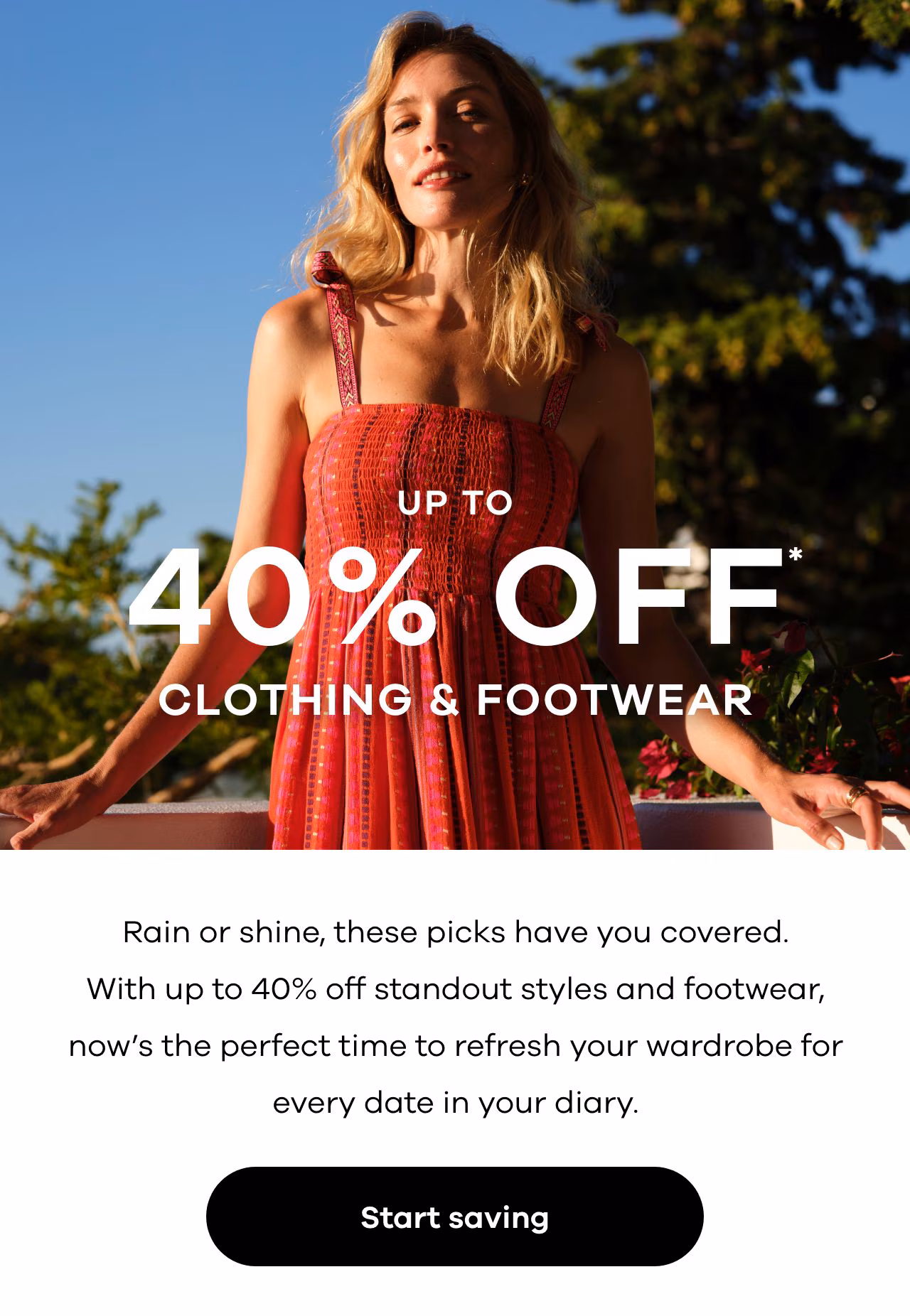 Up to 40% off Fashion