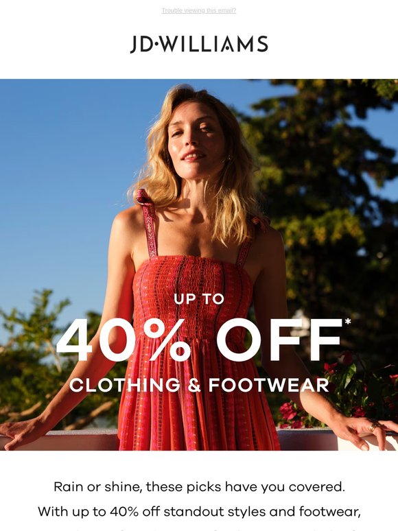 Rain or shine, save up to 40% ☀️☔