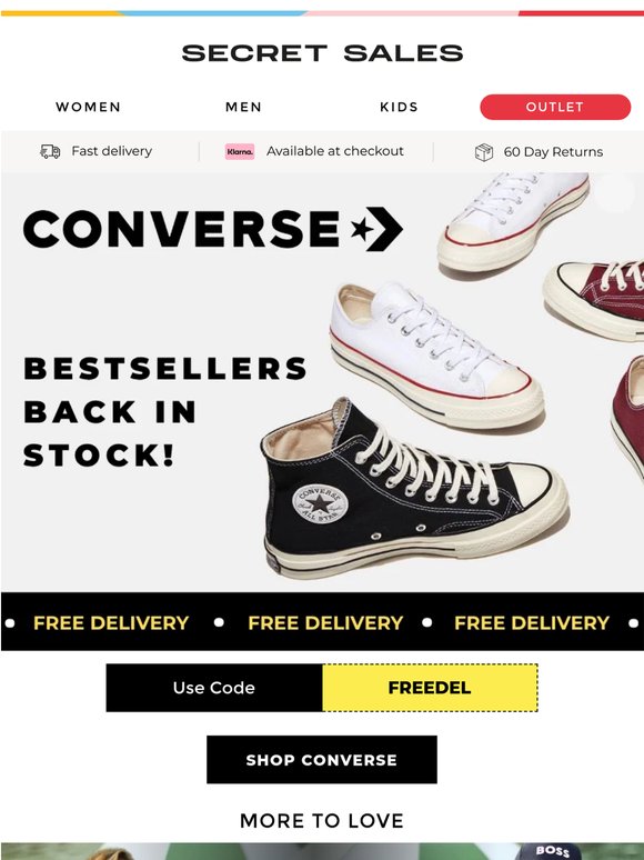 Free Delivery on Converse | Limited Time