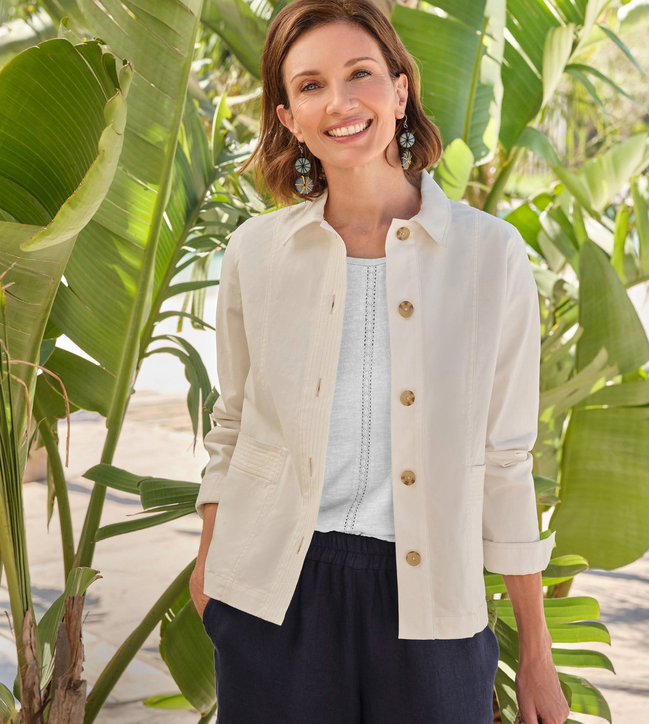 Stitch Pocket Cotton Jacket
