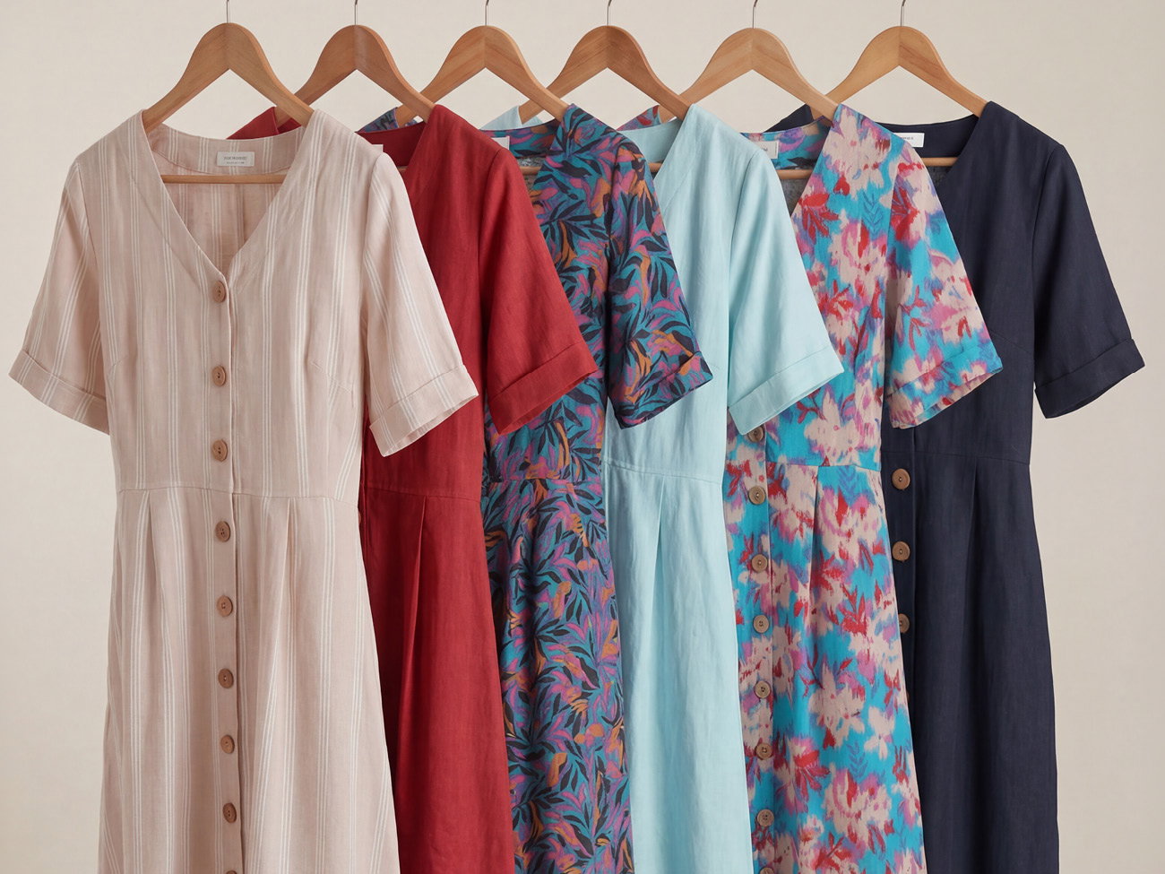 Button Through Linen Dress