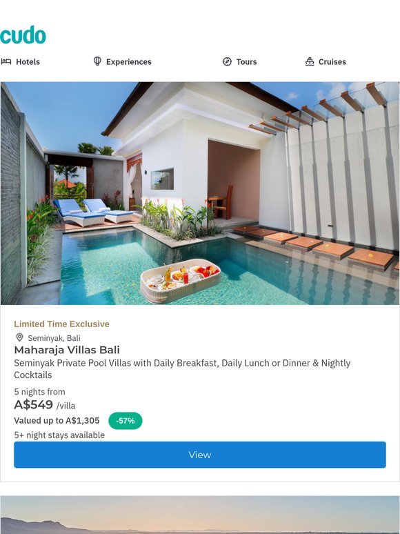 Seminyak Pool Villas w. Daily Breakfast, Nightly Dinner & Cocktails