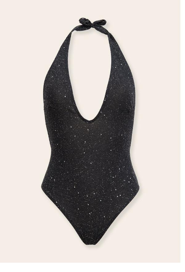 One-piece swimsuit, glitter