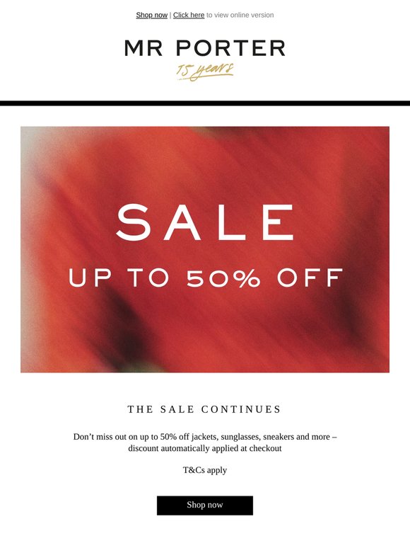 Up to 50% off is still on