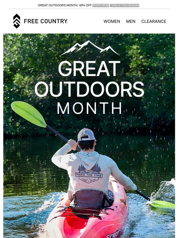 40% OFF: Great Outdoors Month