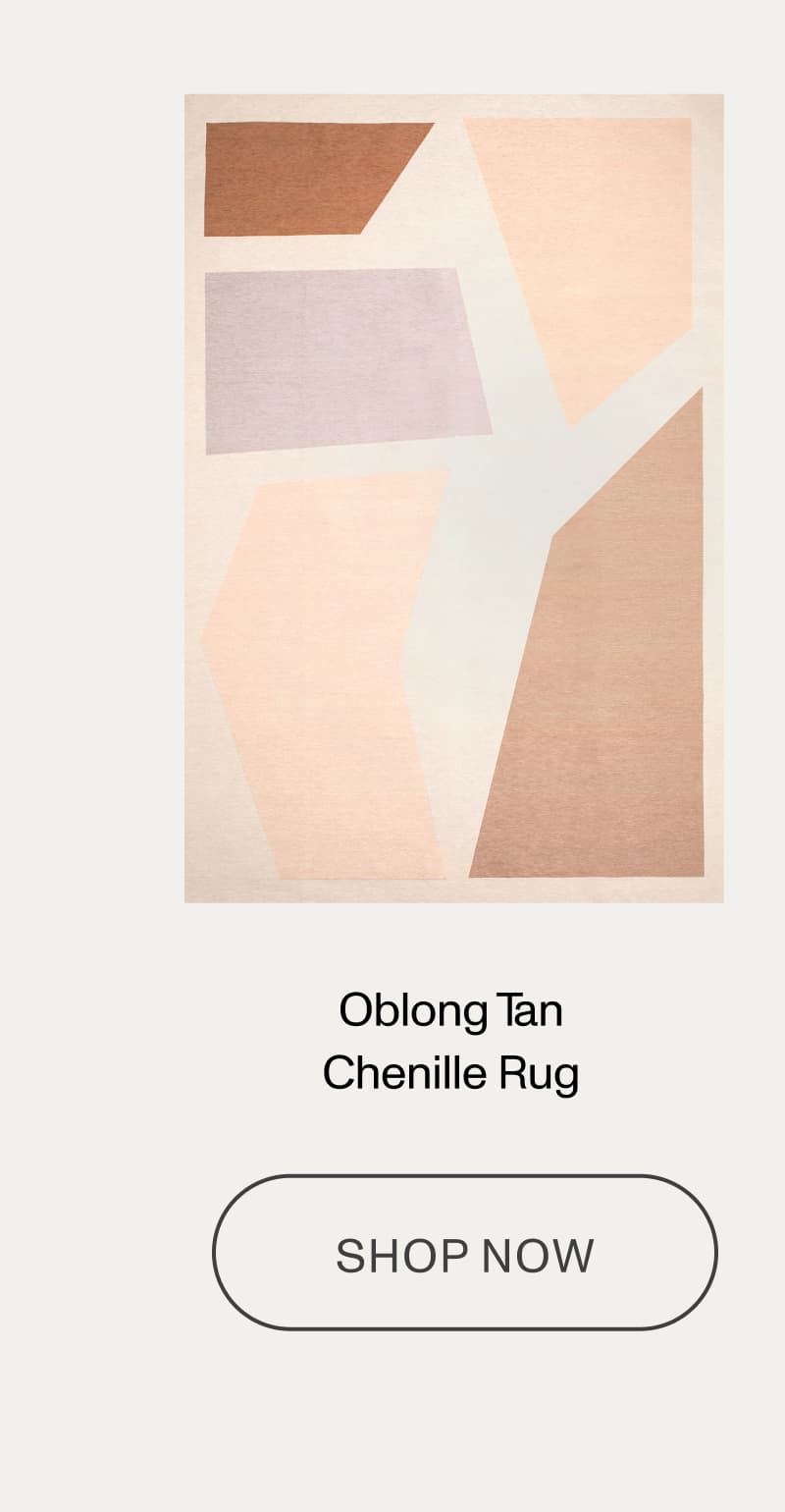 Oblong Tan Chenille Rug