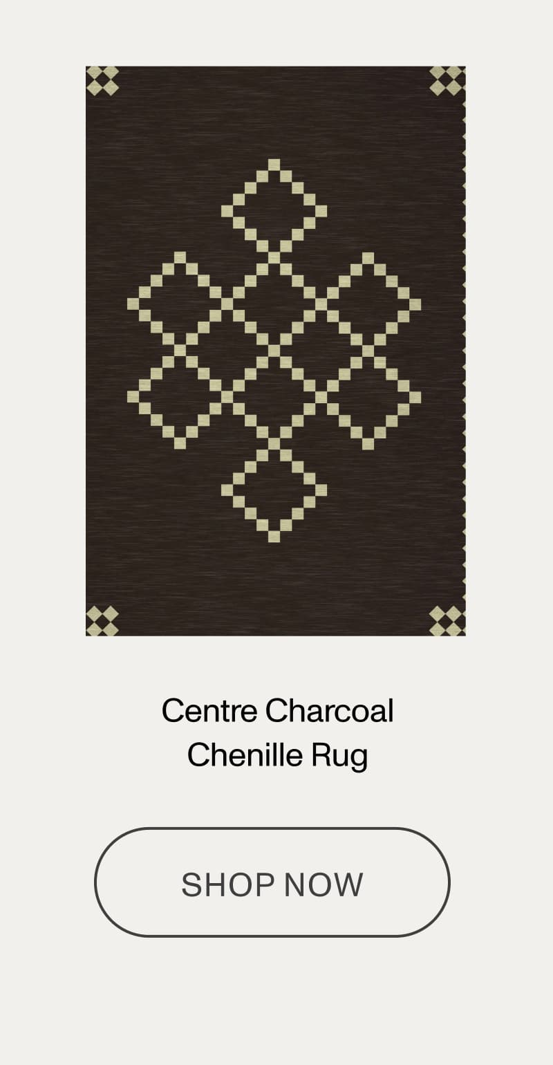Centre Charcoal Chenille Rug