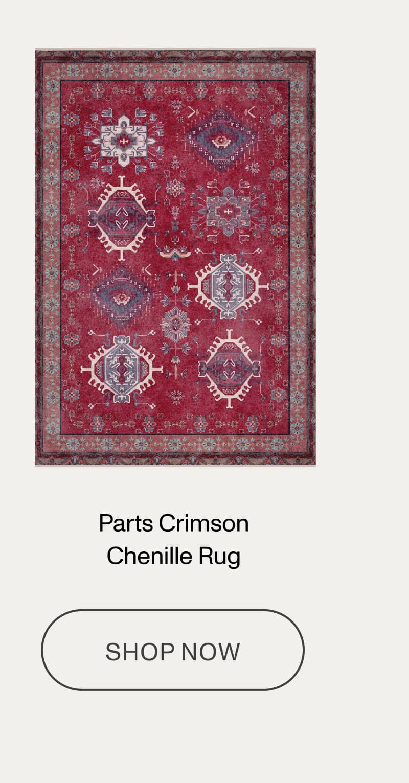 Parts Crimson Chenille Rug