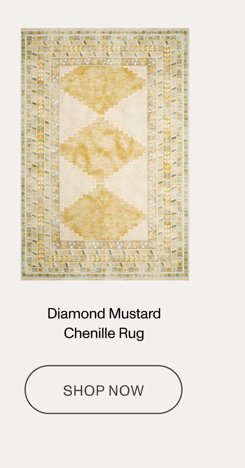 Diamond Mustard Chenille Rug