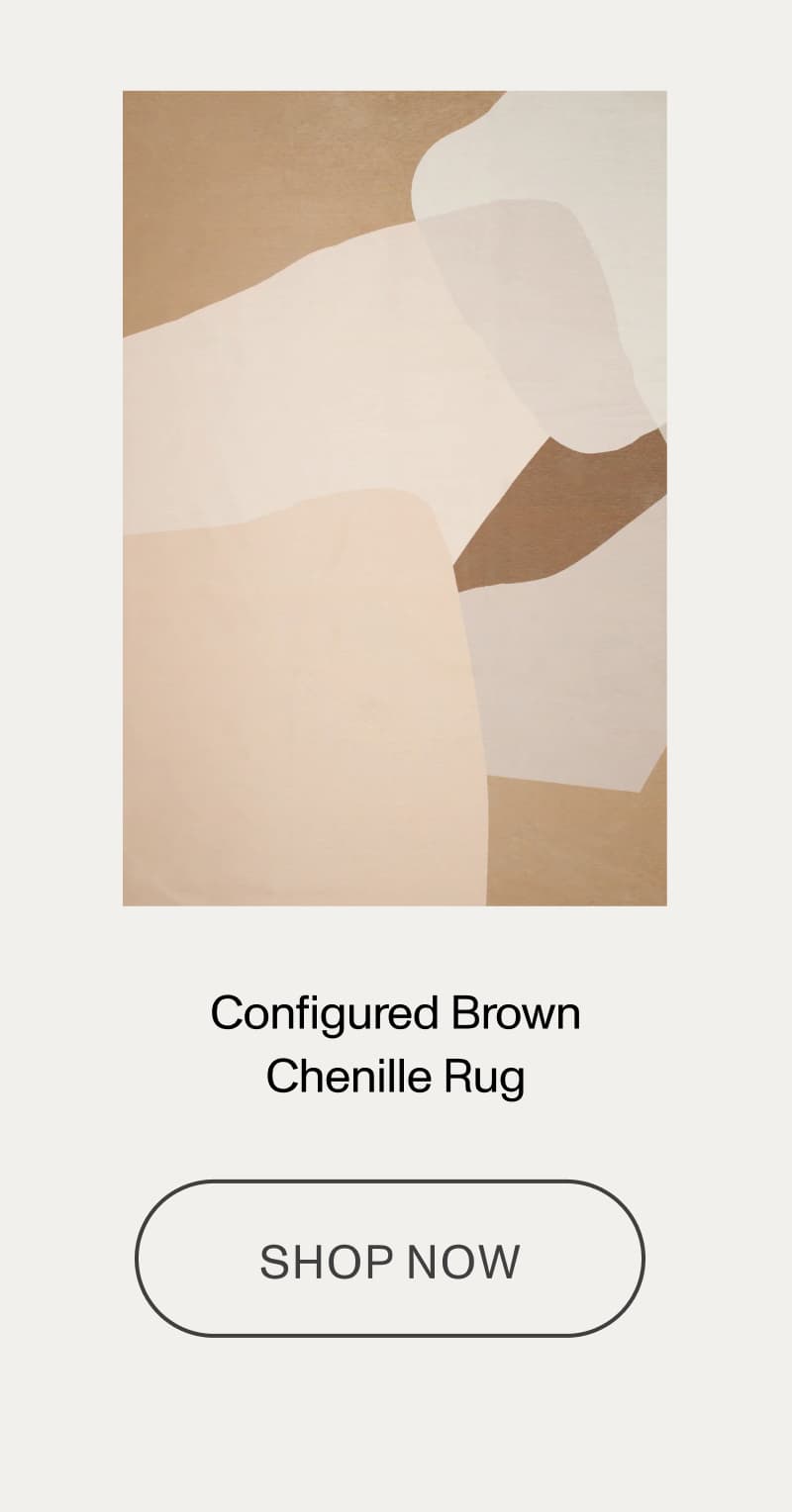Configured Brown Chenille Rug