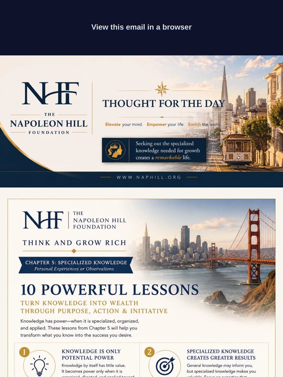 Napoleon Hill's Thought for the Day