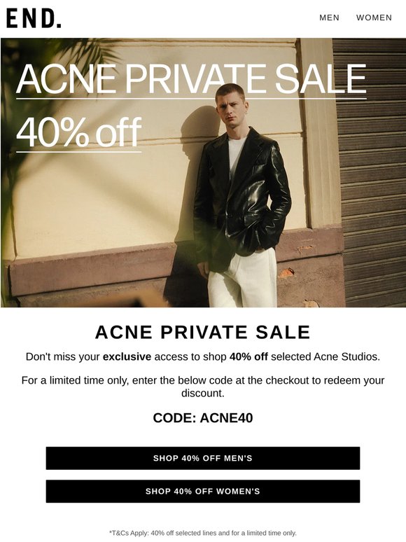 Acne private sale | 40% off