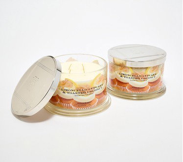 HomeWorx by Slatkin + Co. S/2 18oz Limoncello Coconut Candles