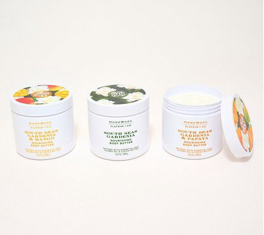 HomeWorx by Slatkin + Co. 3pc South Seas Gardenia 14.4oz Body Butter