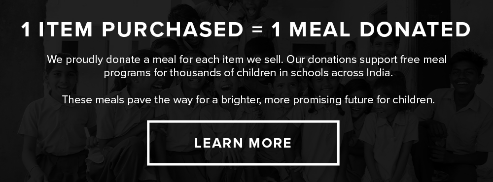 1 item purchased = 1 meal donated — learn about our mission