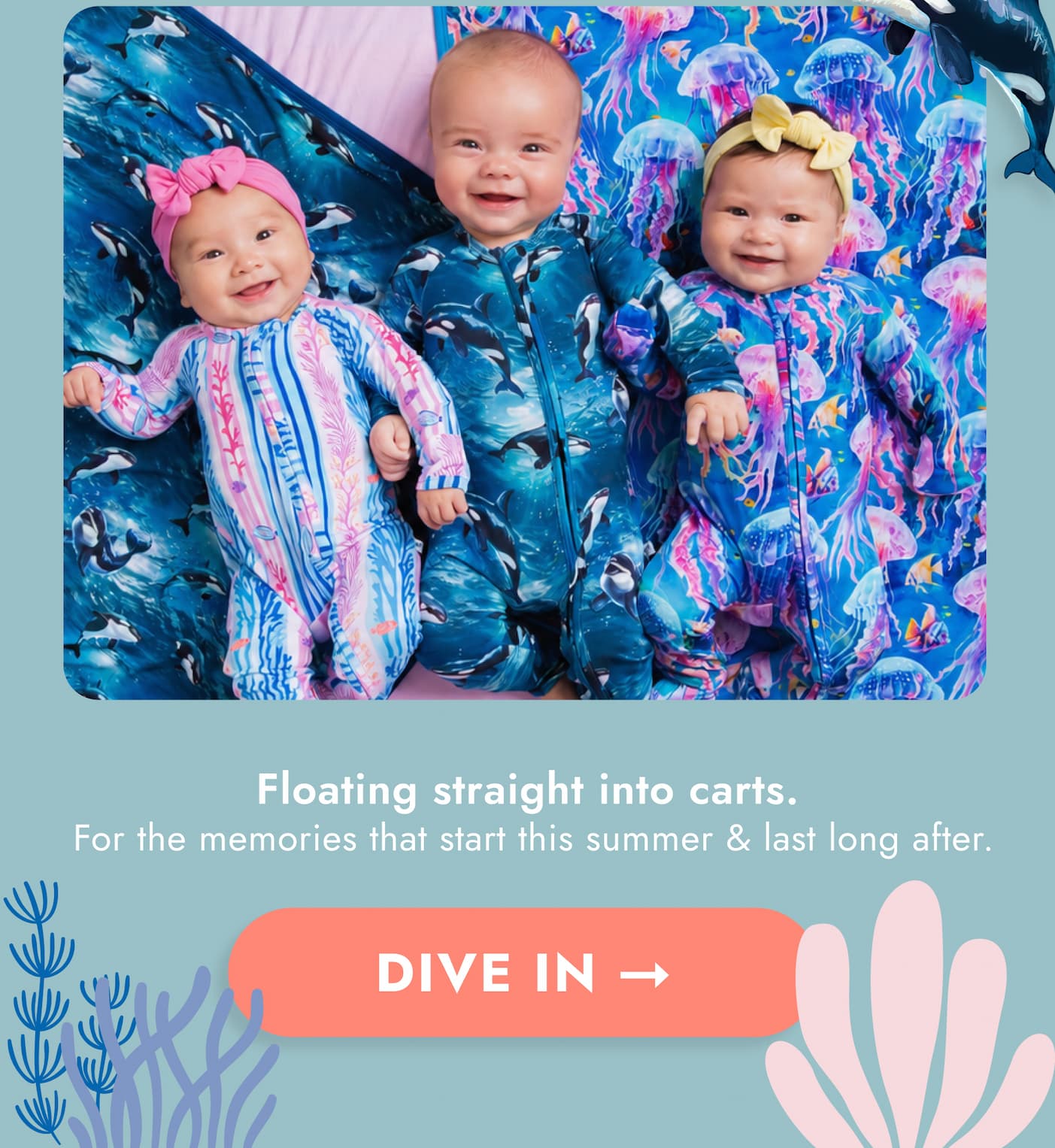 Floating straight into carts.  For the memories that start this summer & last long after.