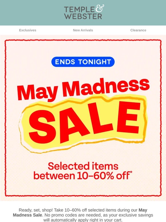 Last chance to get up to 60% off! 🛒