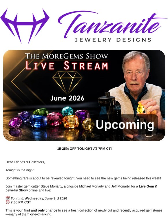 TONIGHT 7PM CST: Live, Online Gem & Jewelry Show! 💎