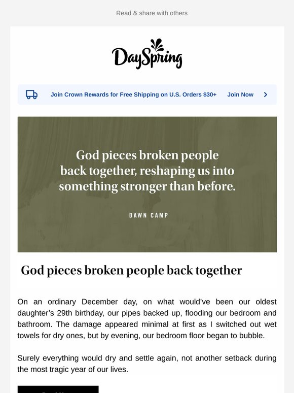 God pieces broken people back together